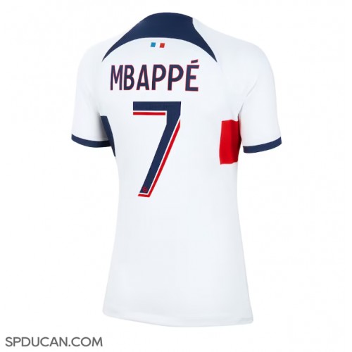 Zenski Nogometni Dres Paris Saint-Germain Kylian Mbappe #7 Gostujuci 2023-24 Kratak Rukav